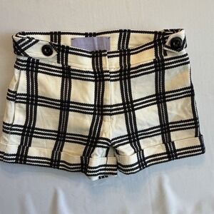Vera Wang Lavender Label Women Tweed Mini Shorts Size 0/34 Black/White Y2K Fall
